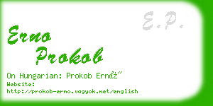 erno prokob business card